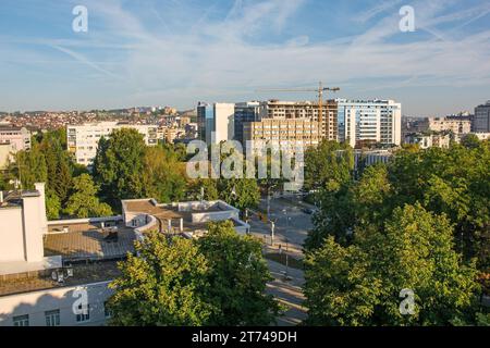 Ein Panoramablick auf das Dach über Banja Luka, die Hauptstadt des Republika Srpska-Teils von Bosnien und Herzegowina Stockfoto
