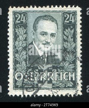 ÖSTERREICH - UM 1934: Briefmarke gedruckt von Österreich, zeigt Engelbert Dollfuss, um 1934 Stockfoto