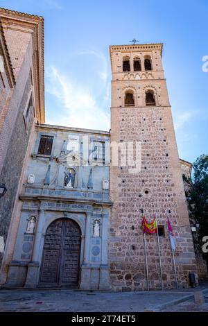 Toledo, Spanien, 08.10.21. Kirche von San Roman, heute beherbergt ein westgotisches Museum, das „Museum der Räte und der wegotischen Kultur“, im Toledan Mudéjar-Stil Stockfoto