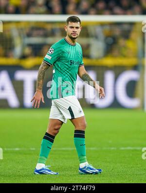 Dortmund, Deutschland. November 2023. Dortmund, 7. November 2023: Bruno Guimaraes (39 Newcastle) während des Fußballspiels der UEFA Champions League Gruppe F zwischen Borussia Dortmund und Newcastle United im Signal Iduna Park in Dortmund. (Daniela Porcelli/SPP) Credit: SPP Sport Press Photo. /Alamy Live News Stockfoto