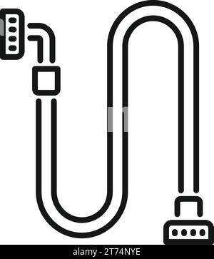 Symbol für Wasserleitung der Waschmaschine Umrissvektor. Service-Reparatur. Schlaucharbeiter Stock Vektor