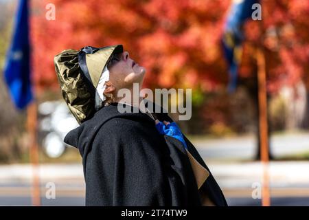 Die jährliche Zeremonie von Acton findet im Acton Center vor dem Rathaus statt. Stockfoto