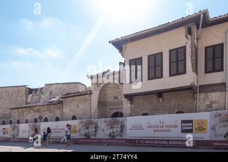 Habib-i Nejjar Moschee, Habib-i Neccar Moschee beschädigt nach dem türkischen Erdbeben 2023. Antakya Türkei Stockfoto