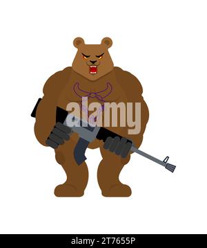 Bärengangster. Coole Bestie. TAUSCHEN SIE den Gangsta aus. Grizzly Guy Rapper Stock Vektor