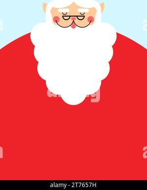 Postkarte mit Katzenbart. Hintergrundposter zu Weihnachten. Weihnachtsmann Platz für Text. Illustration zum Neujahr Stock Vektor