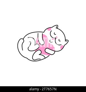 Katze und Liebe. Glückwunschkatze. Logo-Symbol für Tiergeschäft. Konzept für Tierliebhaber. Katze und Herz Stock Vektor