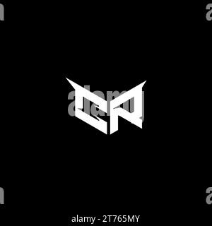 CR Premium Emblem Logo Initial Esport und Gaming Design Konzept Stock Vektor