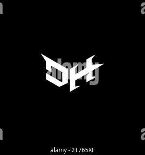 DH Premium Emblem Logo Initial Esport und Gaming Design Konzept Stock Vektor
