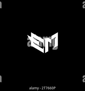 DAS EM Premium Emblem-Logo für den ersten E-Sport und das Design-Konzept für Spiele Stock Vektor