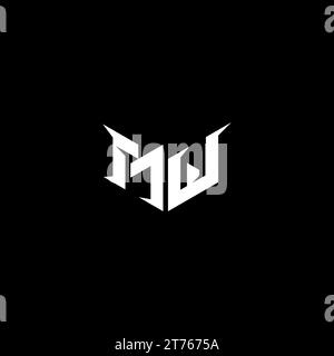 MW Premium Emblem Logo – anfängliches Esport- und Gaming-Design-Konzept Stock Vektor