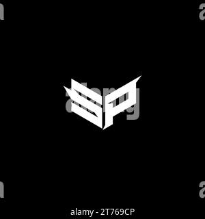 Das SP Premium Emblem-Logo, das anfängliche Esport- und Gaming-Design-Konzept Stock Vektor