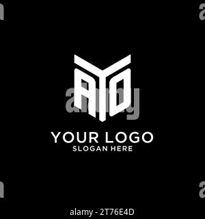 AO Mirror Initial-Logo, kreative Vektorgrafik im originalen Monogramm-Stil Stock Vektor