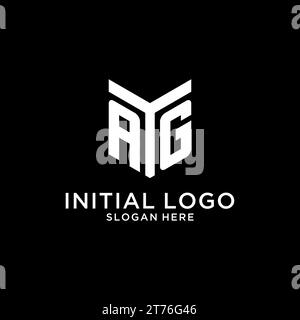 AG Mirror Initial-Logo, kreative auffällige Monogramm Initial Design Stil Vektorgrafik Stock Vektor