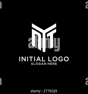 NT Mirror Initial Logo, kreative fette Monogramm Initial Design Stil Vektorgrafik Stock Vektor