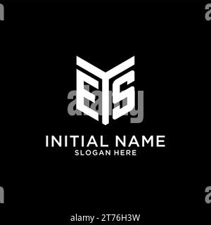 Es spiegelndes Anfangslogo, kreative Vektorgrafik im auffälligen Monogramm-Anfangsdesign Stock Vektor