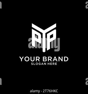 PP-Spiegellogo, kreatives auffälliges Monogramm-Vektorgrafik im ersten Design Stock Vektor