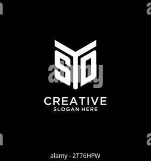 SD-Spiegellogo, kreative Vektorgrafik im originalen Monogramm-Stil Stock Vektor