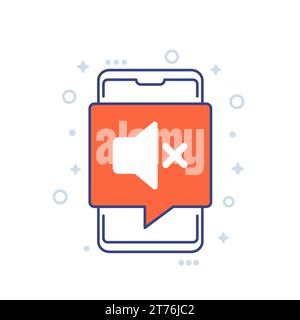 Symbol für Stummschaltung, Ton aus oder Stummschaltung Stock Vektor