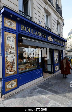 Boulangerie Guyot in der Rue Monge in Paris, Frankreich. Stockfoto