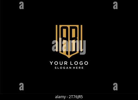 Ab-Monogramm-Logo mit geometrischem Abschirmdesign Stock Vektor