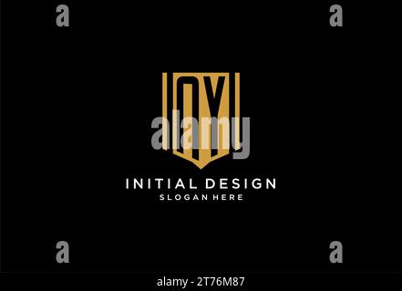 NY-Monogramm-Logo mit geometrischem Abschirmdesign Stock Vektor