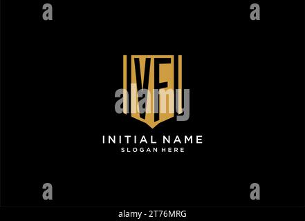 VF-Monogramm-Logo mit geometrischem Design Stock Vektor