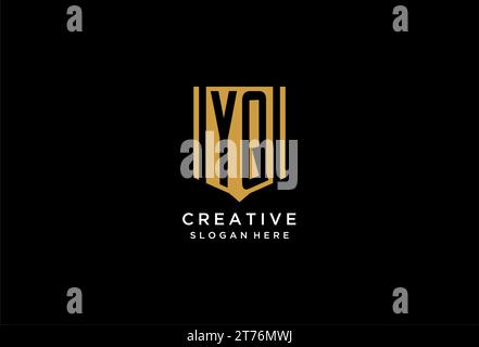 YQ-Monogramm-Logo mit geometrischem Design Stock Vektor