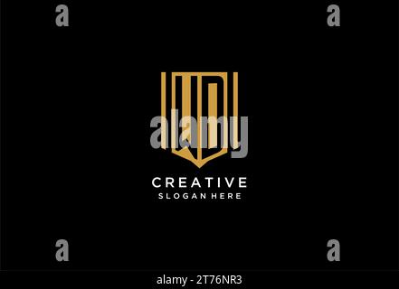 WD-Monogramm-Logo mit geometrischem Design Stock Vektor