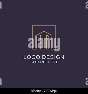 Initial ZU Logo mit quadratischen Linien, luxuriöse und elegante Immobilien Logo Design Vektorgrafik Stock Vektor