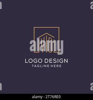 Initial YO Logo mit quadratischen Linien, luxuriöse und elegante Immobilien Logo Design Vektorgrafik Stock Vektor