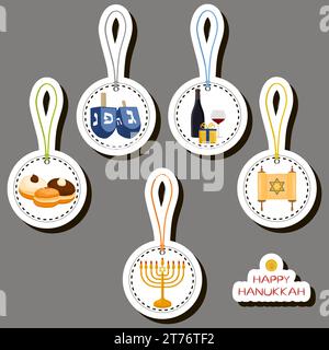 Schöne Farbillustration zum Thema des Feierns des jährlichen Hanukkah-Feiertags Stock Vektor