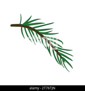 Fichtenzweig, isolierter realistischer dekorativer Baum, frohe Weihnachtsdekoration, Kiefernillustration, Tannendesign Stock Vektor