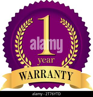 Abbildung des Garantieabzeichens ( 1 Jahr ) Stock Vektor