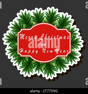 Schöne Farbillustration zum Thema des Feierns von jährlichen Weihnachten und Neujahrsfeierlichkeiten Stock Vektor