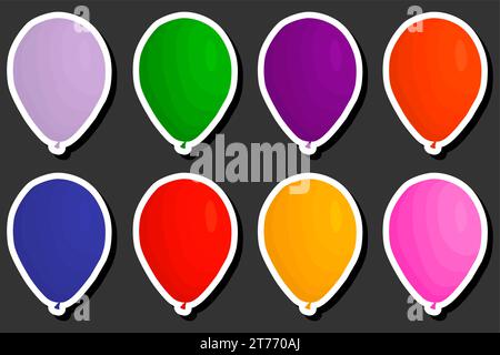 Schöne Farbillustration zum Thema des Feierns des jährlichen Feiertags mit aufblasbaren Ballons Stock Vektor