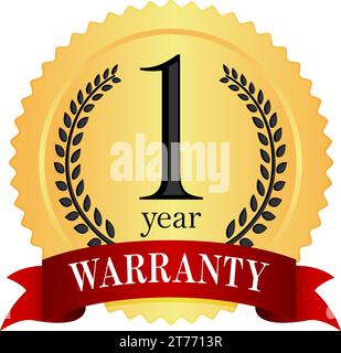 Abbildung des Garantieabzeichens ( 1 Jahr ) Stock Vektor