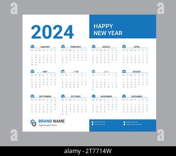 Vektordatei Für Die Designvorlage Für Unternehmenskalender Stock Vektor