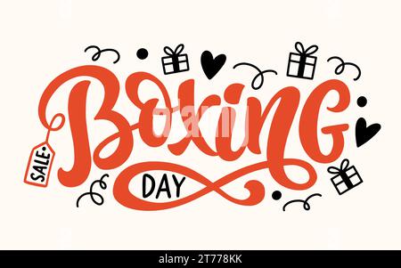 Werbebanner Für Den Boxing Day, Flyer-Werbedesign Stock Vektor