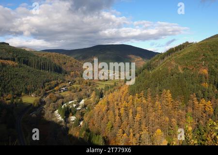 Blick auf das Dulas Valley von Corris nach Süden, Gwynedd/Powys Grenze WALES Großbritannien Stockfoto