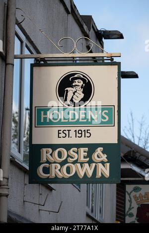 The Rose and Crown Pub Schild, Brierley Hill, West Midlands, England, Großbritannien Stockfoto