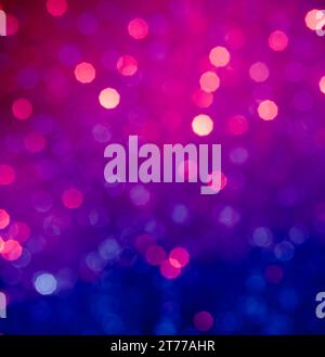 Abstrakte blaue und violette kreisförmige Bokeh-Textur für Hintergrund Stockfoto