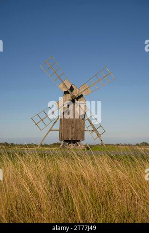 Windmühle von Lerkaka, Schweden, Oeland Stockfoto