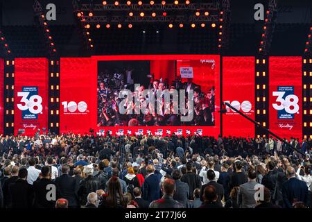 Die erste Rede von Ozgur Ozel, der Kemal Kilicdaroglu auf dem 38. Kongress der Republikanischen Volkspartei besiegte und neuer Vorsitzender wurde Stockfoto