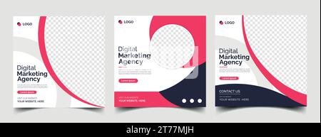 Business Digital Marketing Banner für Post-Vorlagen in sozialen Medien Stock Vektor