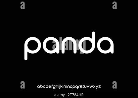 Verspielter gerundeter Panda-Alphabet-Display-Schriftvektor. Moderner, niedlicher Typografie-Stil Stock Vektor