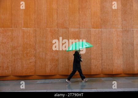 London, Großbritannien. November 2023. Sturm Debi: Gewitterwarnung für London, wenn Sturm und Regengüsse die Hauptstadt treffen. Piccadilly, London, England, Großbritannien 14. November 202 Credit: Jeff Gilbert/Alamy Live News Credit: Jeff Gilbert/Alamy Live News Stockfoto