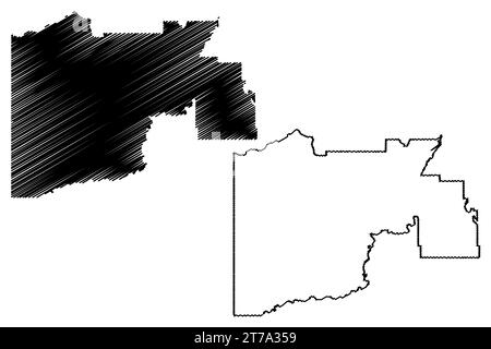 Abteilung Nr. 19 (Kanada, Provinz Alberta, Nordamerika) Vektordarstellung, skizzierte Karte, Census Division in Alberta Stock Vektor