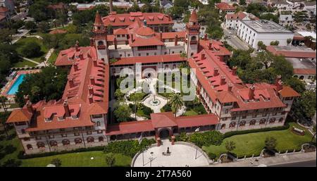 Ein Blick aus der Vogelperspektive auf das Flagler College von St. Augustine Stockfoto