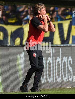 Gabriel Heinze Trainer der Boca Juniors während des Liga Argentina Spiels zwischen den CA Boca Juniors und Newell spielte am 12. November 2023 im La Bombonera Stadium in Buenos Aires, Spanien. (Foto: Santiago Joel Abdala / PRESSINPHOTO) Stockfoto