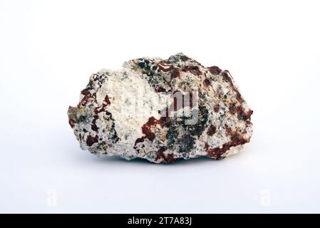 Ignimbrite ist ein vulkanischer Felsen, der aus einer Ablagerung pyroklastischer Strömungen gebildet wurde. Diese Probe stammt aus Cabo de Gata, Almería, Andalusien, Spanien. Stockfoto